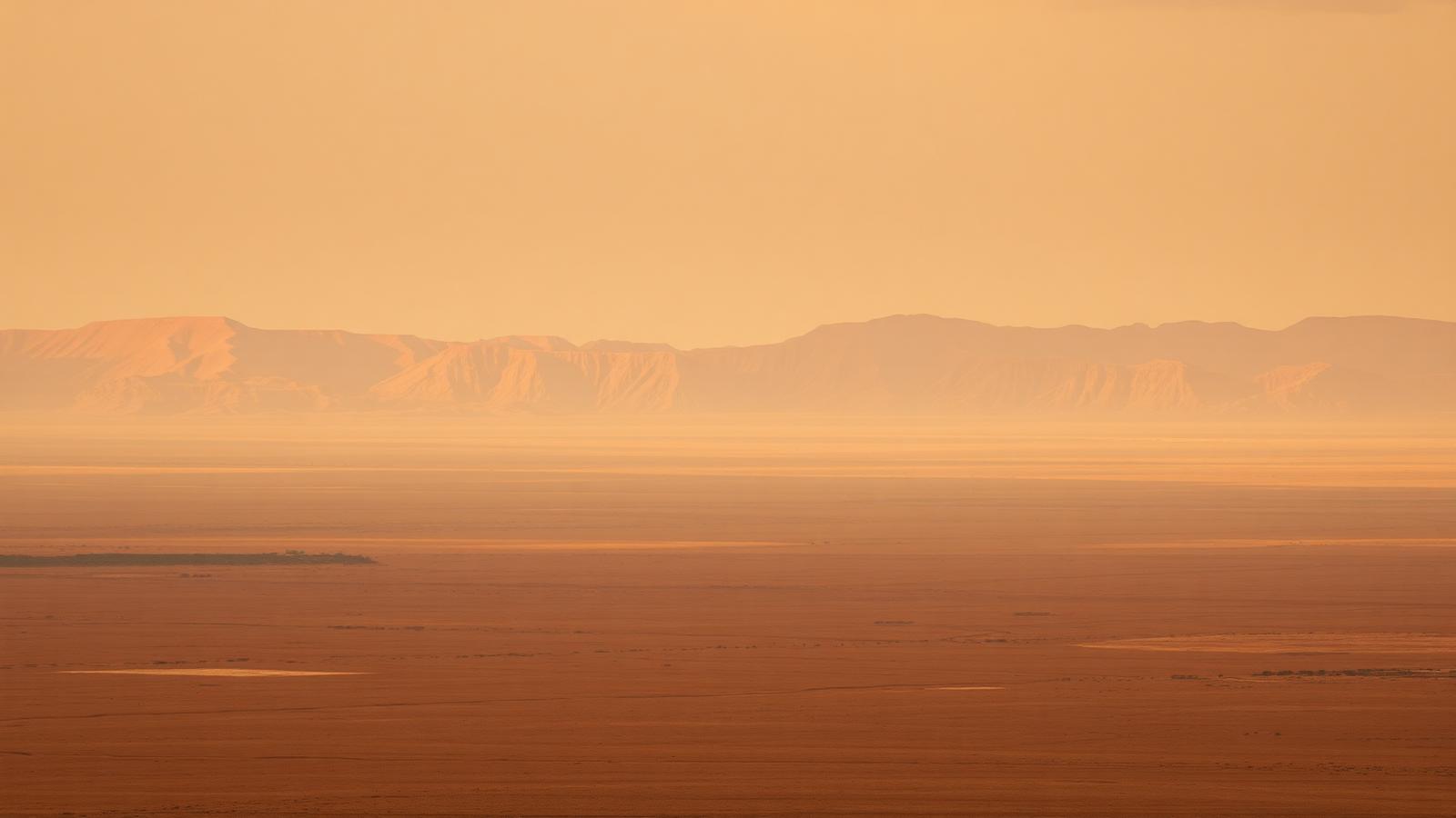 The Mandara Mountains and Borno plains at golden hour